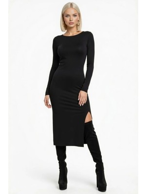 Hafif Giyim Fantezi Seksi Yırtmaçlı Uzun Kollu Elbise HF101171