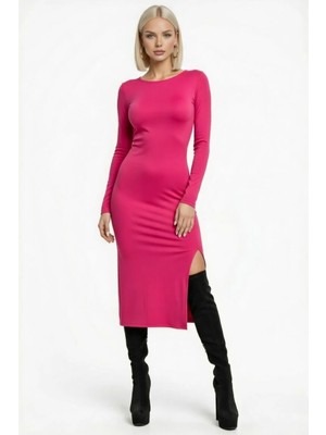 Hafif Giyim Fantezi Seksi Yırtmaçlı Uzun Kollu Elbise HF101171