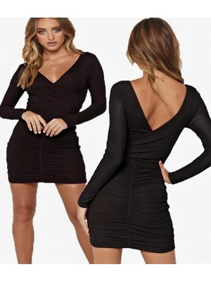 Hafif Giyim Fantezi Seksi Büzgülü Straplez Mini Elbise HF101539