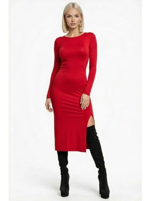 Hafif Giyim Fantezi Seksi Yırtmaçlı Uzun Kollu Elbise HF101171