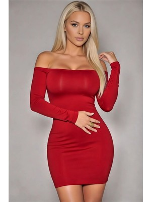 Hafif Giyim Fantezi Seksi Uzun Kollu Straplez Mini Elbise HF101190