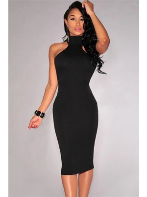 Hafif Giyim Fantezi Seksi Boyundan Bağlamalı Mini Elbise HF101216