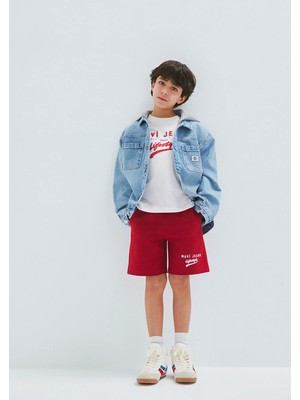 Mavi Mavi Jeans Baskılı Kırmızı Şort 6410019-89125