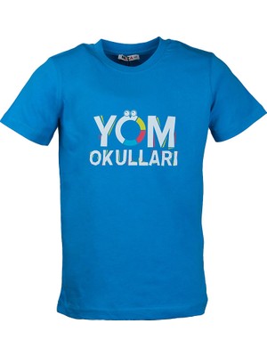 Yöm Okulları Kısa Kol Penye T-Shirt Turkuaz 15-16 Yaş