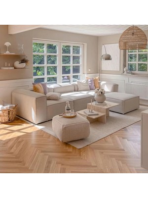 Edsy Home Mira Relax Krem Renk Köşe Koltuk