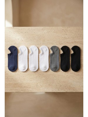 Katia & Bony Unisex 7'li Paket Sneakers Patik Çorap Siyah / Beyaz / Lacivert / Antrasit