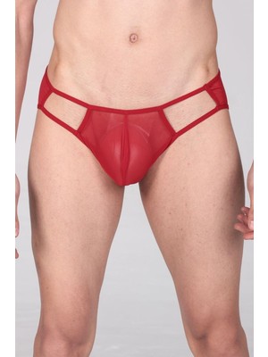 Jeu Jeu Sheer Cut Slip – Transparan Yan Kesitli Modern Erkek Slip