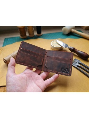 Cg Deri Hakiki Deri El Yapımı Kişiye Özel Minimalist Cüzdan