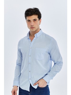 Trender Erkek Gömlek 12-7090 Açık Mavi