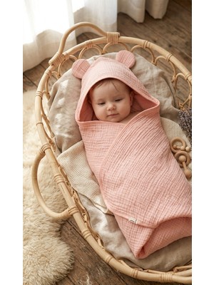 O&G Collection  Pamuklu , Organik 4 Katlı Multi Müslin Pudra Bebek / Çocuk , Bornoz / Havlu Banyo / Havuz / Deniz