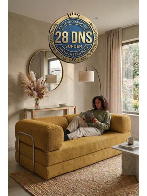 Evessan 100X200 Kanepe - Fitilli Kadife Yıkanır Silinir Pratik Yer Yatağı - 28 Dns Sünger