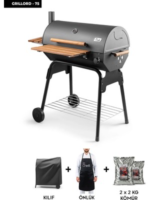 Cheffi Grillord-75 Kömürlü Barbekü Mangal (ÖNLÜK VE KILIF HEDİYELİ)