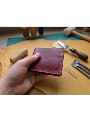 Cg Deri Hakiki Deri El Yapımı Kişiye Özel Minimalist Cüzdan