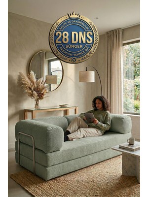 Evessan 100X200 Kanepe - Fitilli Kadife Yıkanır Silinir Pratik Yer Yatağı - 28 Dns Sünger