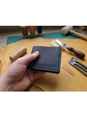 Cg Deri Hakiki Deri El Yapımı Kişiye Özel Minimalist Cüzdan