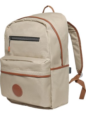 NPO nJoy 16" Unisex Notebook Sırt Çantası Krem Renk Çok Gözlü Tasarım ile