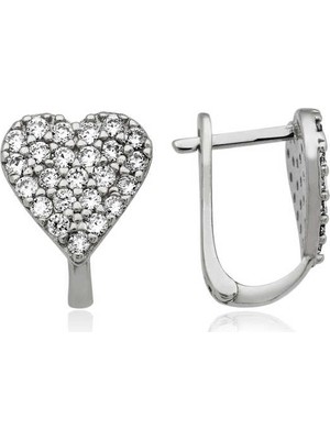 Inure Jewelry Gümüş Kalp Küpe