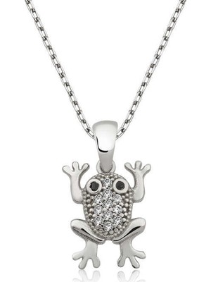 Inure Jewelry Gümüş Kurbağa Bayan Kolye