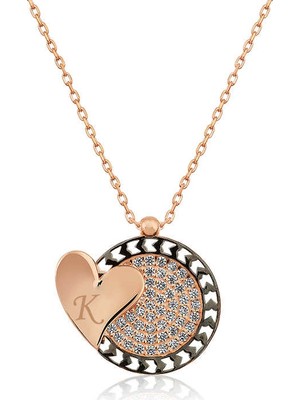 Inure Jewelry ​Gümüş Rose Kalbe Giden Kalp Kolye