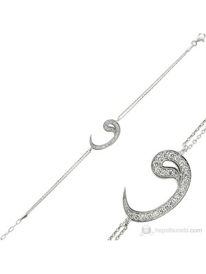 Inure Jewelry Gümüş Vav Bayan Bileklik