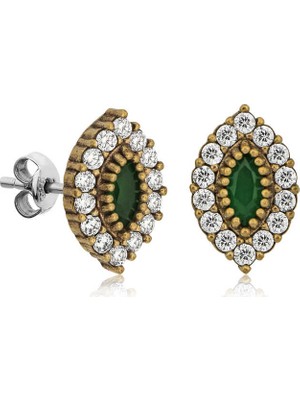 Inure Jewelry Gümüş Otantik Damla Çivili Küpe