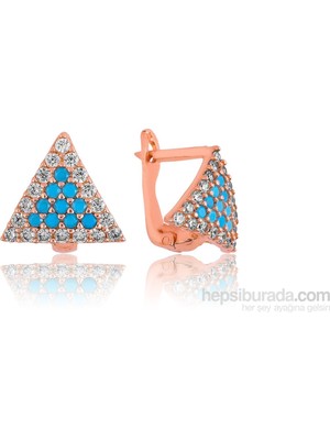 Inure Jewelry Inure Jewelry Gümüş Firuze Taşlı Üçgen Küpe