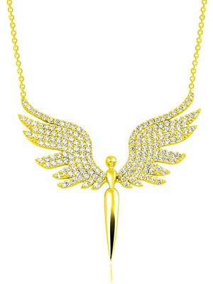 Inure Jewelry Gümüş Mikail Meleği Kadın Kolye