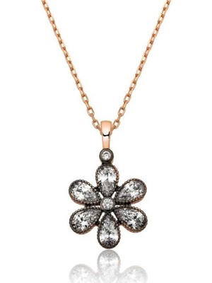 Inure Jewelry Inure Jewelry Gümüş Elmas Montür Çiçek Kolye