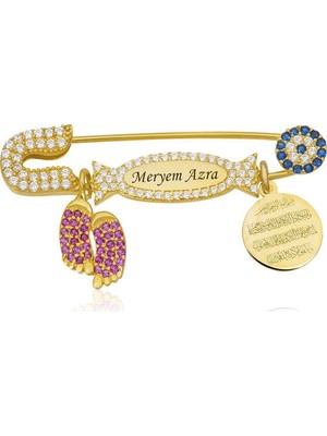Inure Jewelry Gümüş Isimli Bebek Yaka Iğnesi