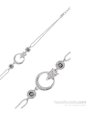 Inure Jewelry Inure Jewelry Gümüş Nazarlı Ay Yıldız Bileklik 431799