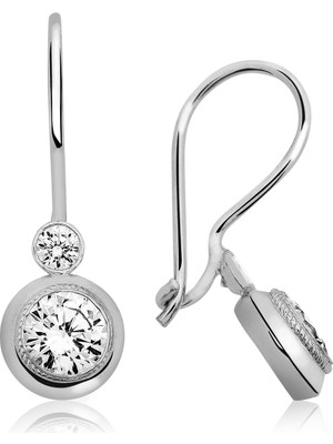 Inure Jewelry Inure Jewelry Gümüş Oval Taşlı Bayan Küpe