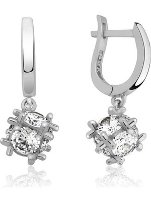 Inure Jewelry ​Gümüş Taşlı Küp Küpe
