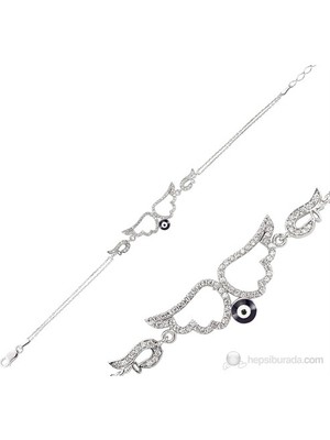 Inure Jewelry Inure Jewelry 925 Ayar Zirkon Taşlı Nazar Boncuklu Feriha Bileklik