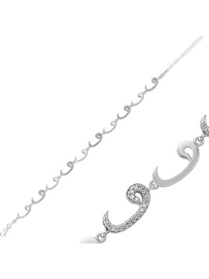 Inure Jewelry Inure Jewelry Gümüş Zirkon Taşlı Vav Bileklik