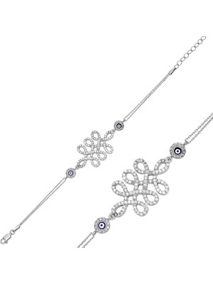 Inure Jewelry Gümüş Nazarlı Sonsuzluk Bayan Bileklik