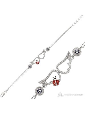 Inure Jewelry Inure Jewelry 925 Nazarlı Uğur Böcekli Feriha Bileklik Br0460153
