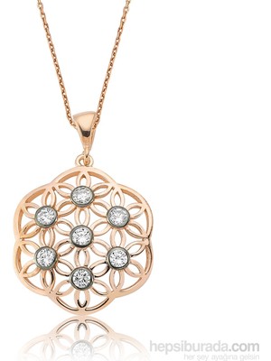 Inure Jewelry Inure Jewelry Gümüş Beyaz Yaşam Çiçeği Kolye