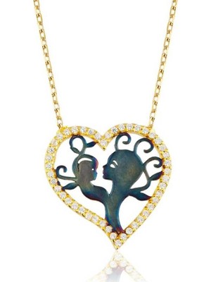 Inure Jewelry Inure Jewelry Gümüş Kalpli Anne Çocuk Kolyesi
