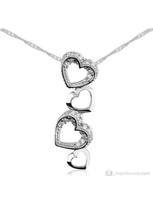 Inure Jewelry Inure Jewelry Zirkon Taşlı Aşk Yolu Gümüş Kolye