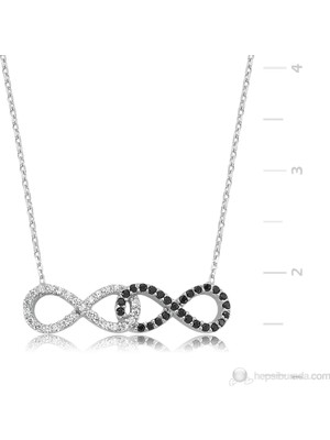 Inure Jewelry Sen Ben Siyah Beyaz Gümüş Kolye