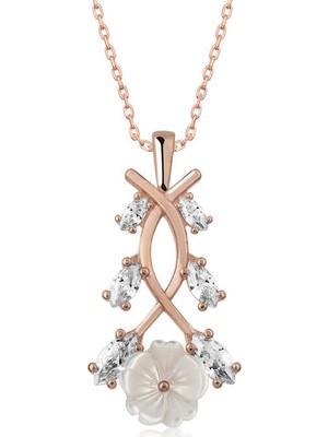 Inure Jewelry Gümüş Rose Bahar Çiçeği Kolye