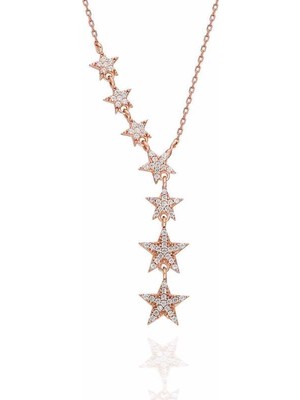 Inure Jewelry Gümüş Kayan Yıldızlar Kadın Kolye