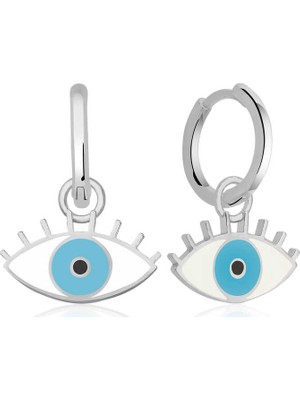 Inure Jewelry ​gümüş Fosforlu Mavi Göz Küpe