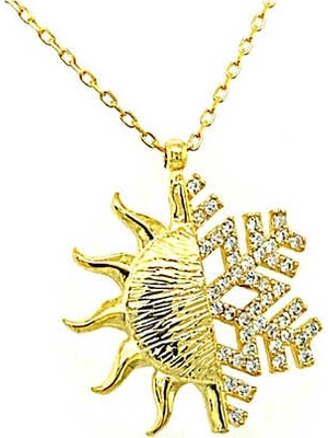 Inure Jewelry Gümüş Güneş Kartanesi Bayan Kolye
