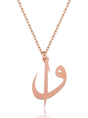 Inure Jewelry ​Gümüş Rose Elif Vav Bayan Kolye