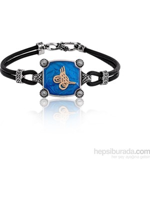 Inure Jewelry Tozlu Gümüş Tuğra Armalı Erkek Bileklik 634387