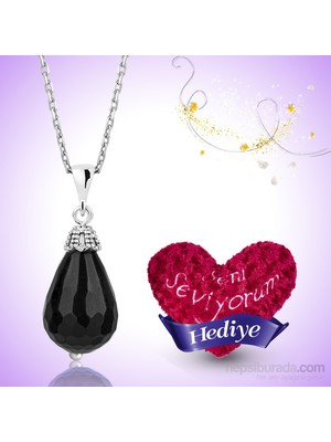 Inure Jewelry Silver Gümüş Fasetli Oniks Doğal Taş Kolye