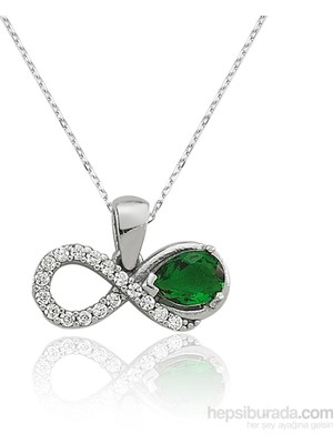 Inure Jewelry Inure Jewelry Gümüş Zümrüt Taşlı Sonsuzluk Kolye