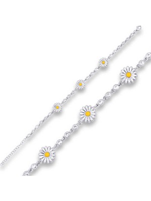 Inure Jewelry Gümüş Papatya Bayan Bileklik