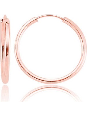 Inure Jewelry ​Gümüş Rose Kaplama Halka Küpe